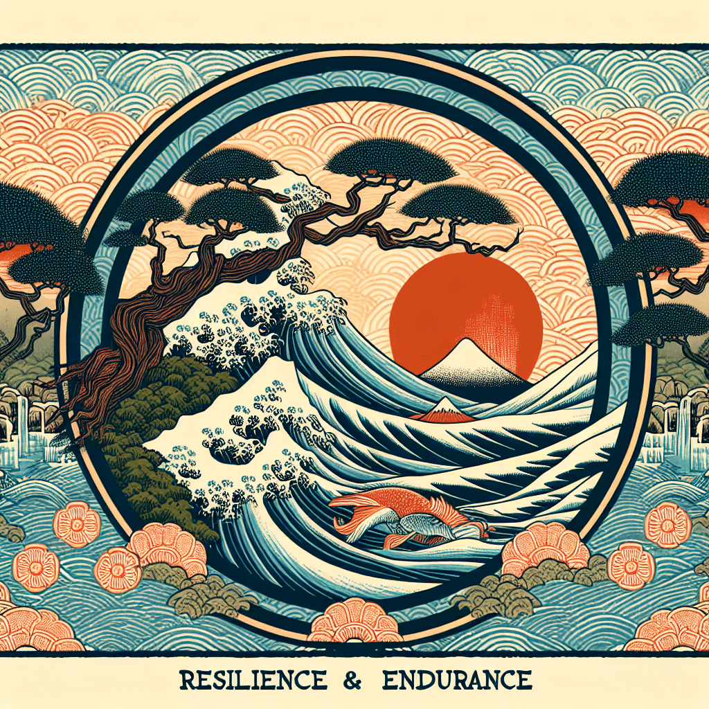 Create an image depicting the essence of resilience and endurance, inspired by Hexagram 47: K'un, symbolizing strength through adversity.