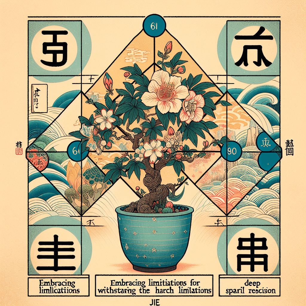 Create an image symbolizing Hexagram 60: Jie, which represents embracing limitations for growth.