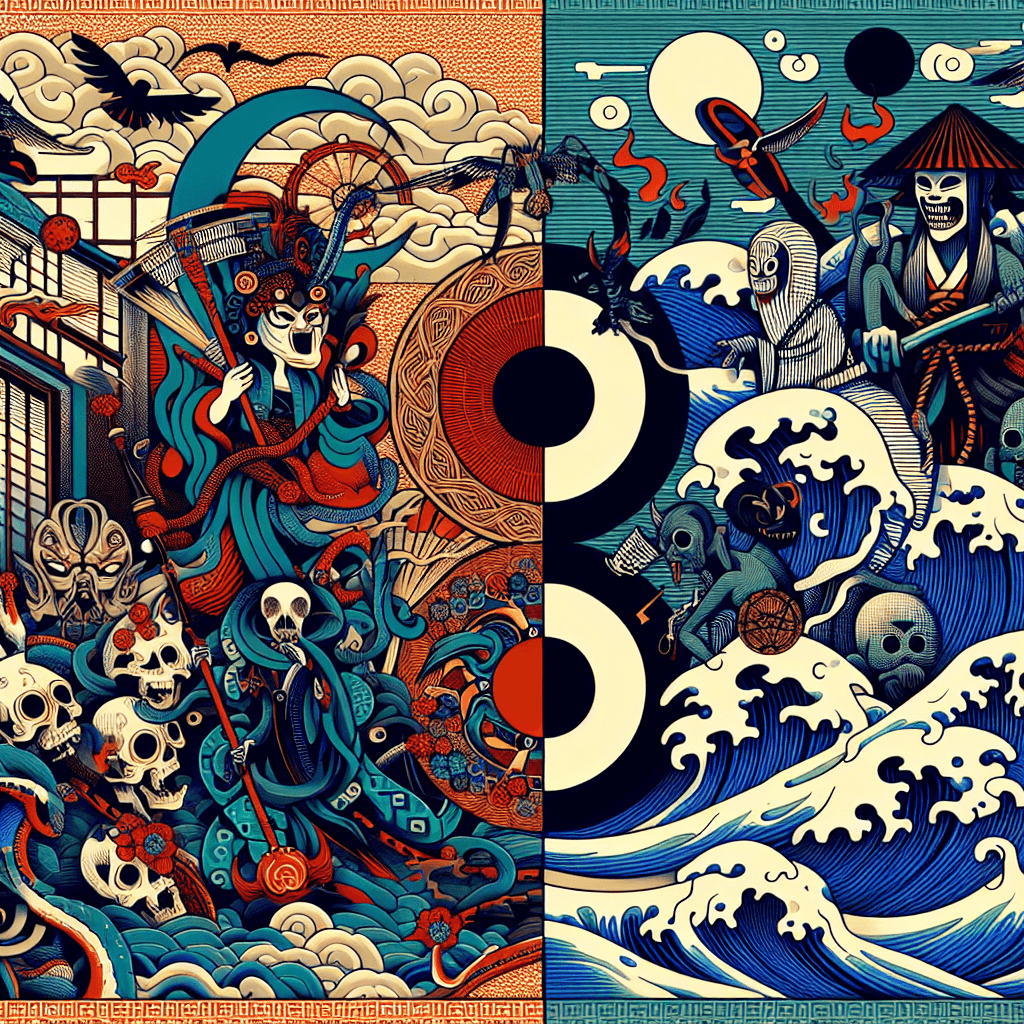 Create an image depicting a modern interpretation of Voodoo, highlighting both the challenges and opportunities it faces in the contemporary world.