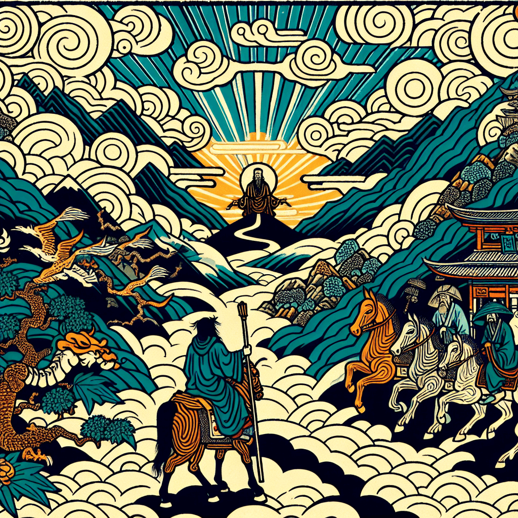 Create an image that represents the introduction to 'The Journey to the West'.