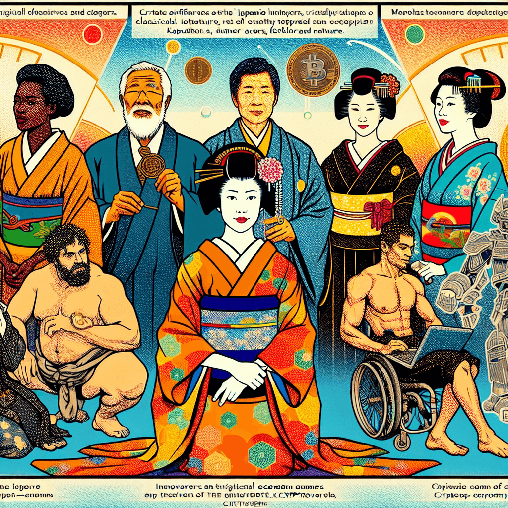 Create an image depicting innovators shaping the digital economy in the Cryptoverse.