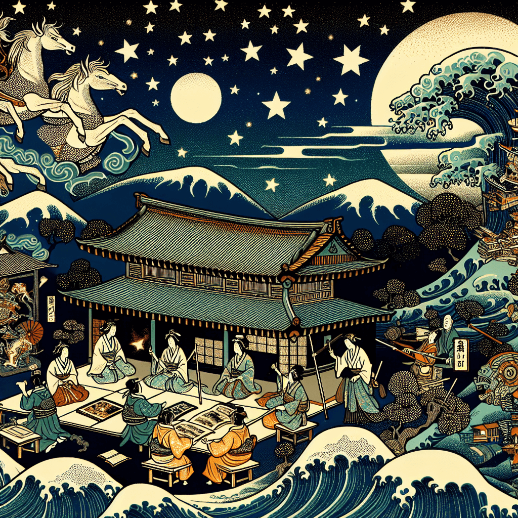 Create an image representing a night filled with historical stories and educational revelations.